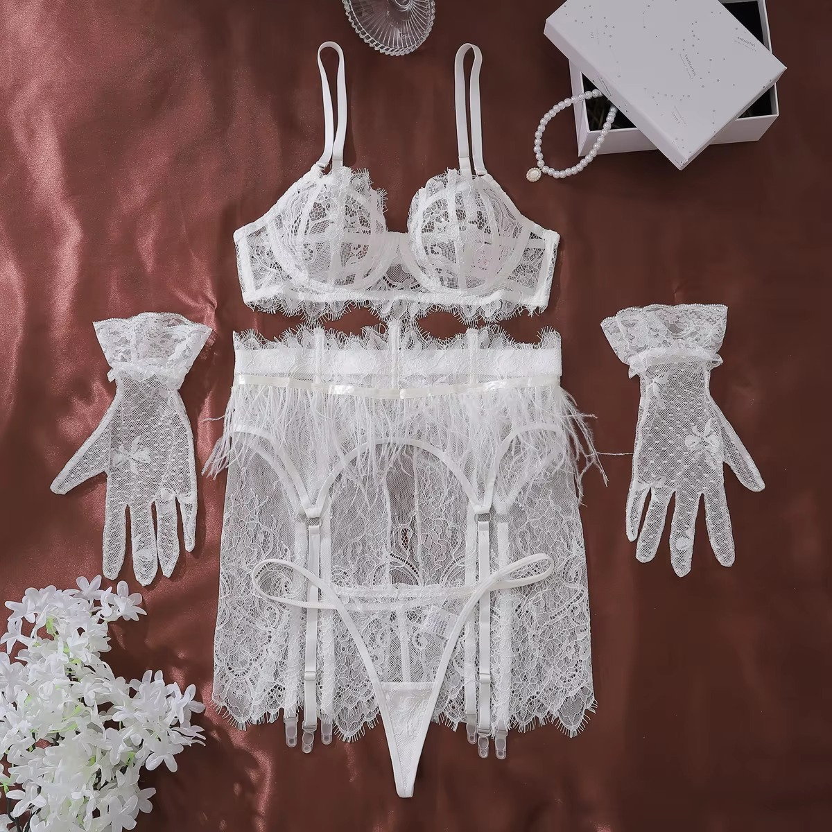Juliette Luxury 4 Pieces Lingerie Set