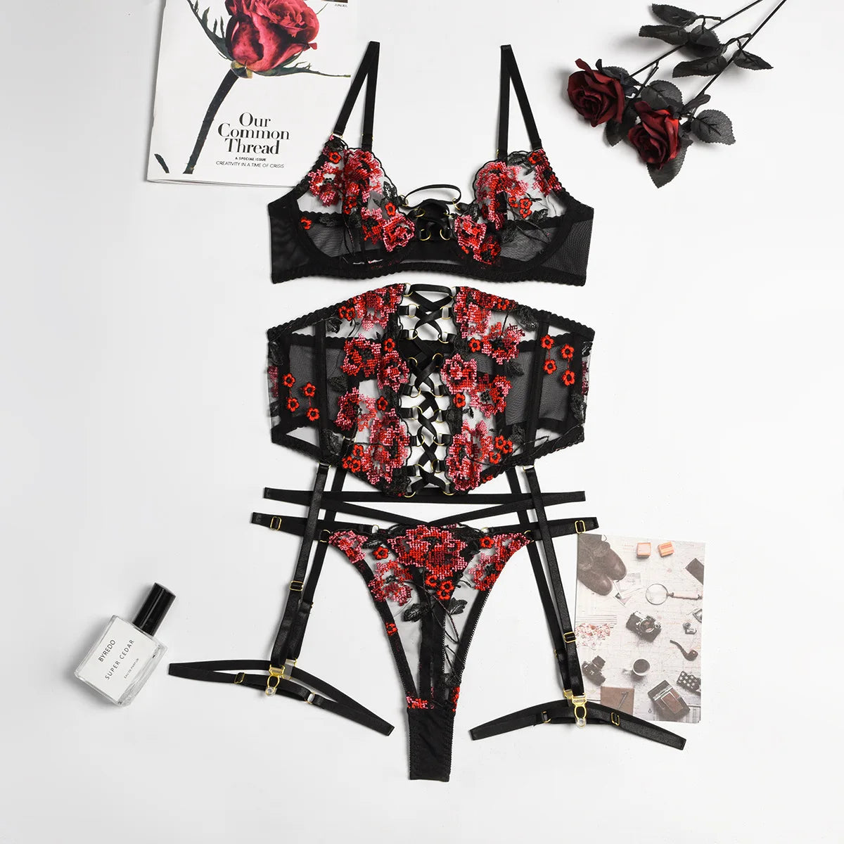 Anessa 4 Pieces Lingerie Set