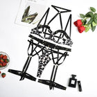 Camila Leopard Push Up 4 Pieces Lingerie Set