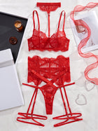 Allure Strappy Lace 5 Pieces Lingerie Set