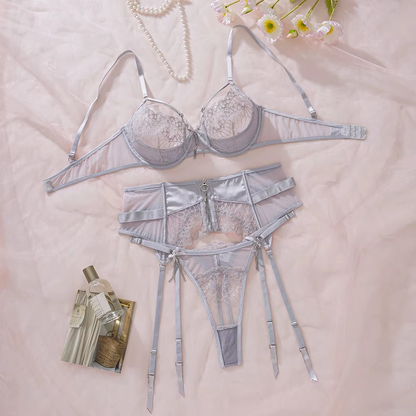 Dana Orange Lace 3 Pieces Underwear Set