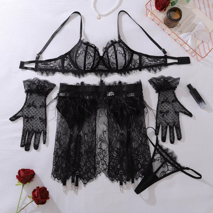Juliette Luxury 4 Pieces Lingerie Set