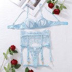 Emma's Sheer Lace 4 Pieces Lingerie Set