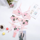 Creamy Rose 3 Pieces Lingerie Set