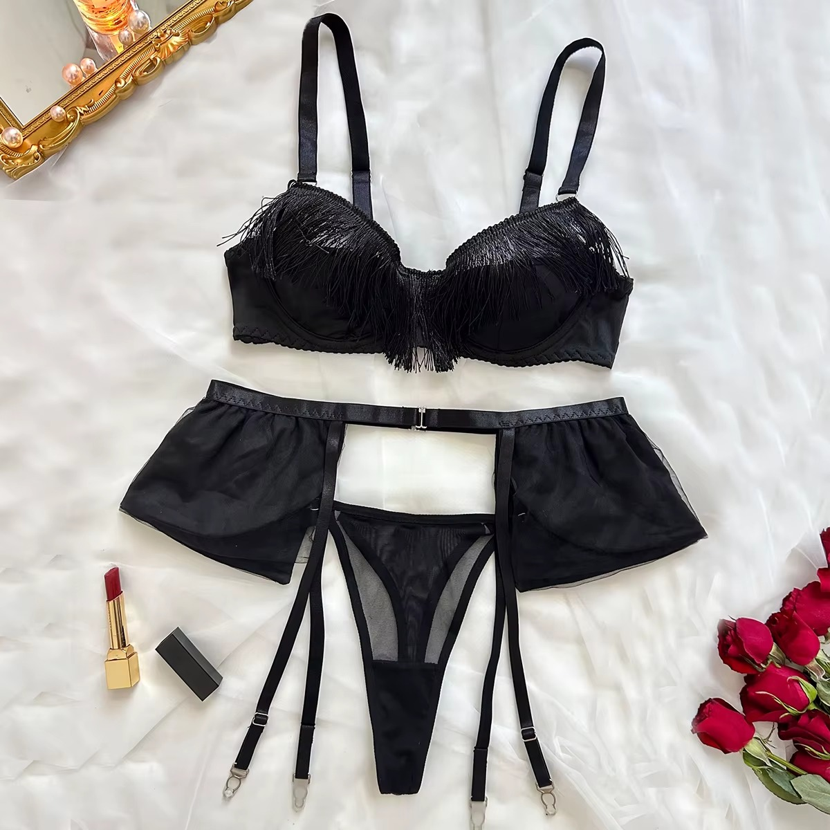 Katie Enchanting Mesh 3 Pieces Set