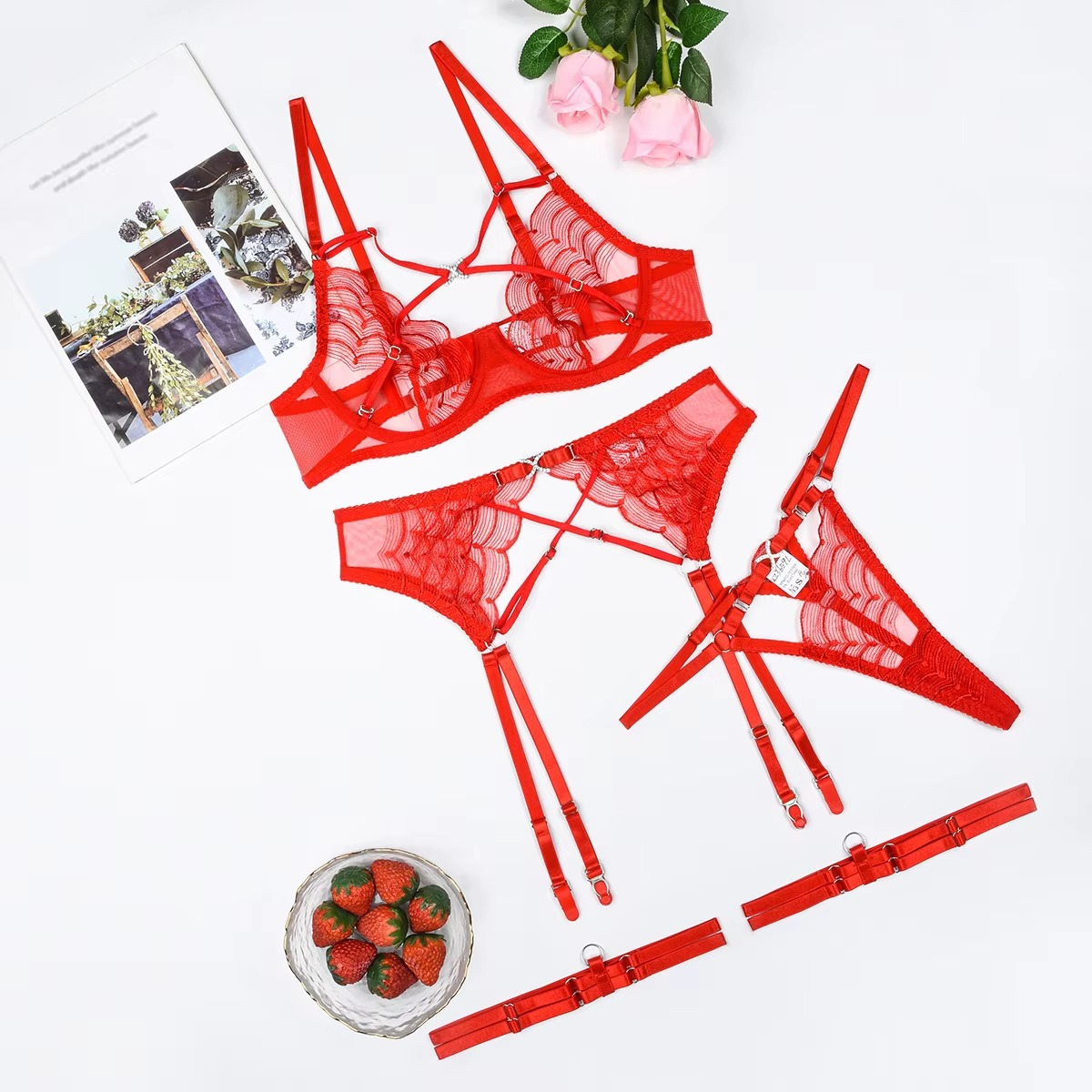 Elly 3 Pieces Lingerie Set