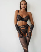 Anika Long Gloves 5 Pieces Lingerie Set