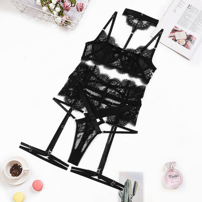 Allure Strappy Lace 5 Pieces Lingerie Set