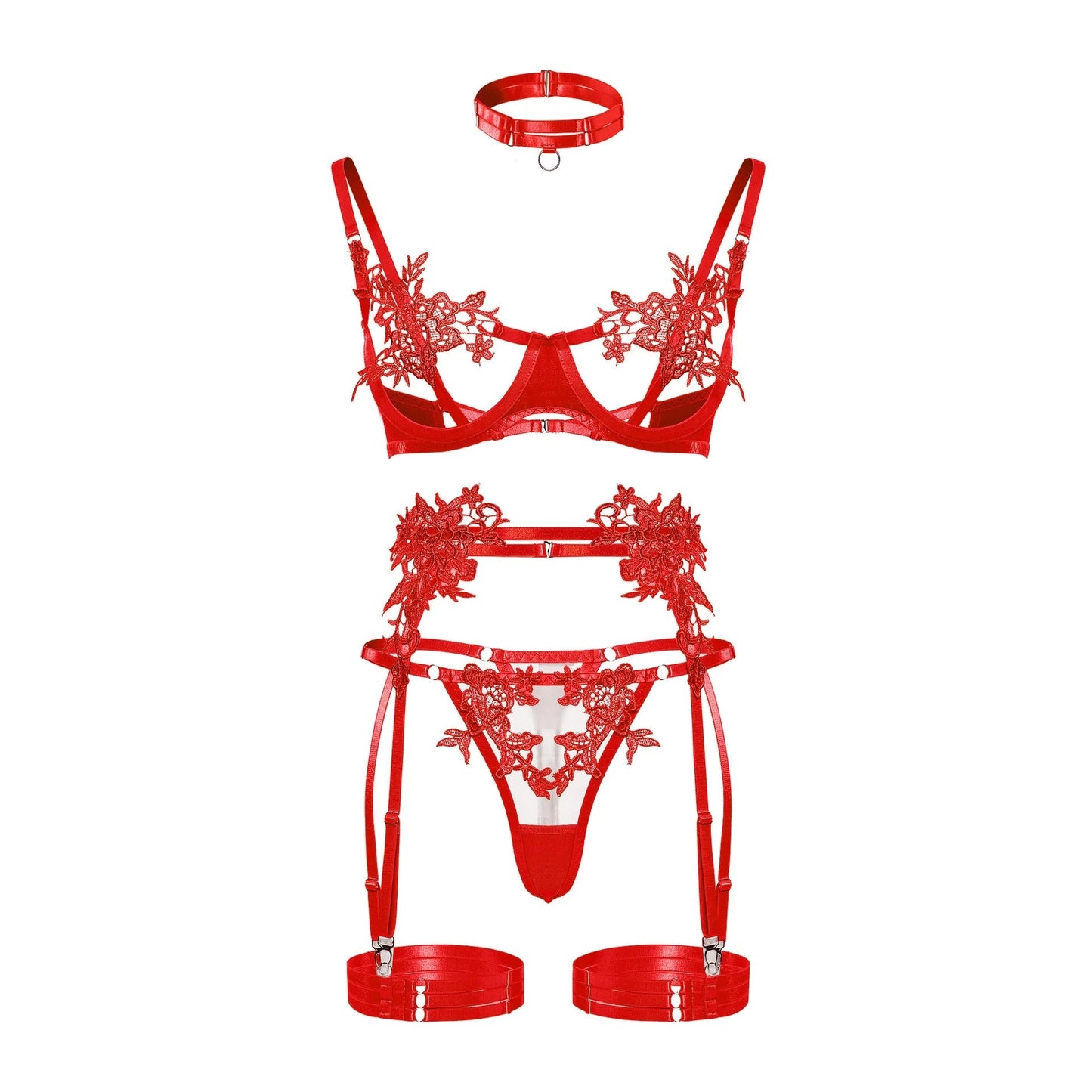 Lena's Luxury 4 Pieces Lingerie Set