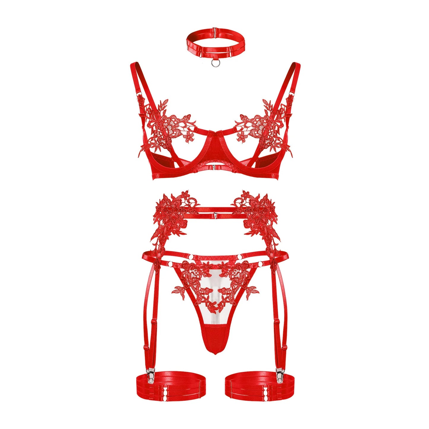 Lena's Luxury 4 Pieces Lingerie Set