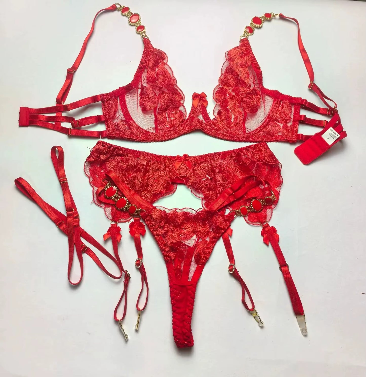 Ruby's Fancy 4 Pices Jewel Lingerie