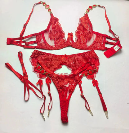 Ruby's Fancy 4 Pices Jewel Lingerie