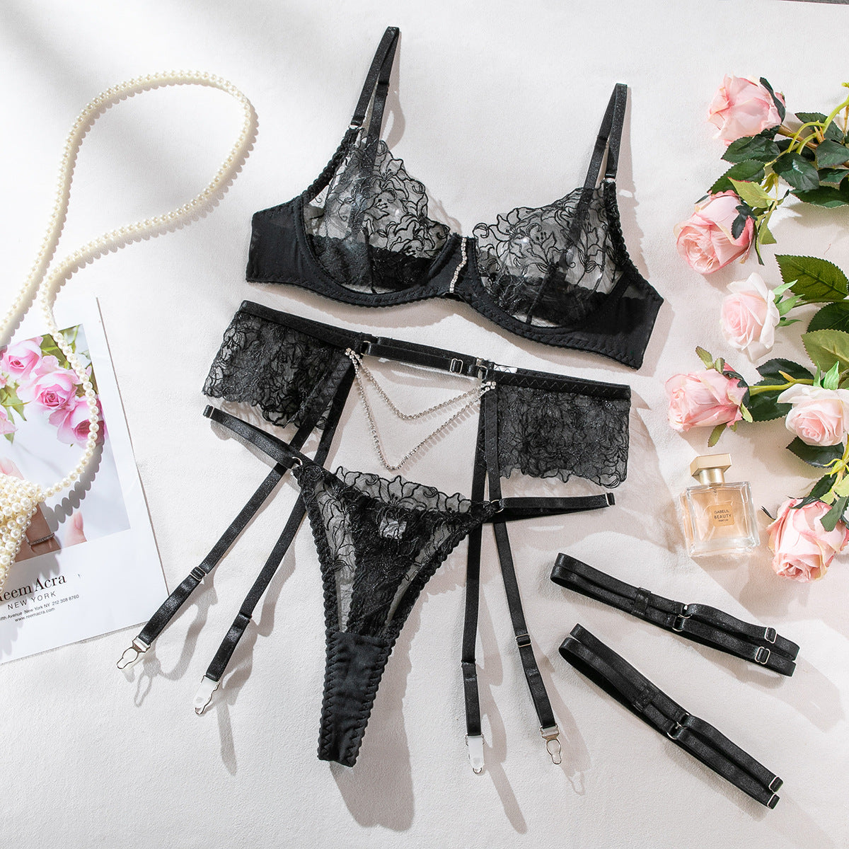 Evie Fancy Garter 4 Pieces Set
